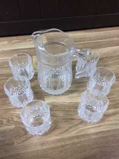 Conjunto Cristal d'Arques com Jarro e 6 Copos