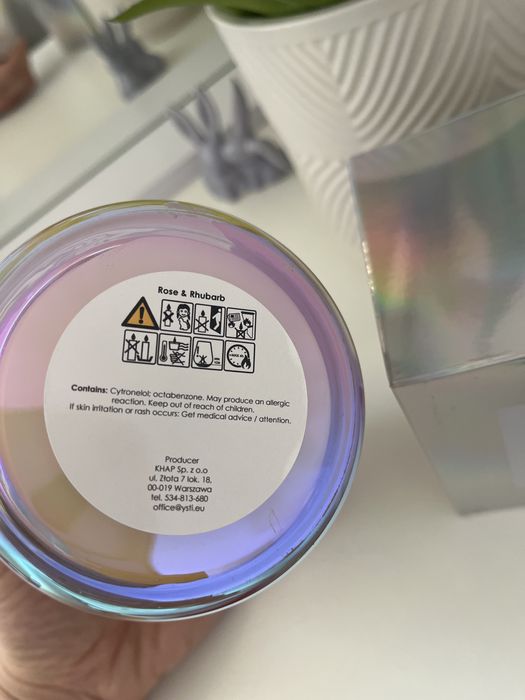 Соєва ароматична свічка, Rose and rhubard