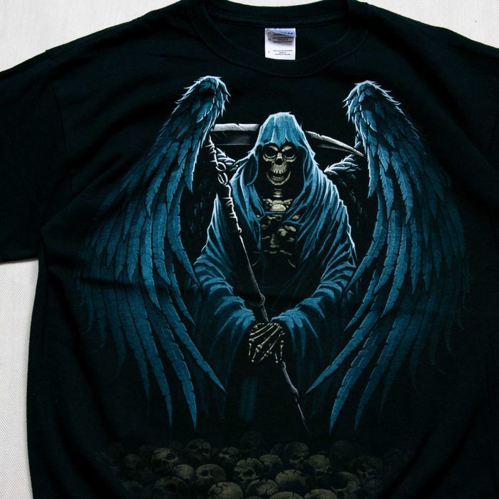 Death śmierć print t-shirt L spiral style