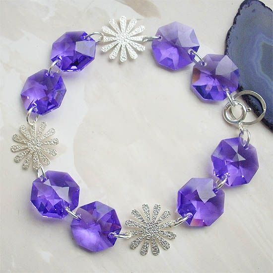Bransoletka Swarovski STRASS i srebro handmade