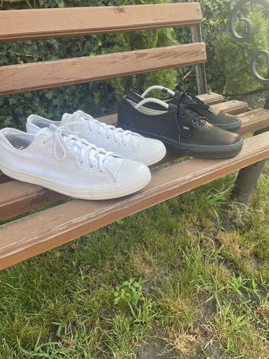 Converse. Vans Літні  кеди 44р. Макасіни білі і чорні.Оригінал
