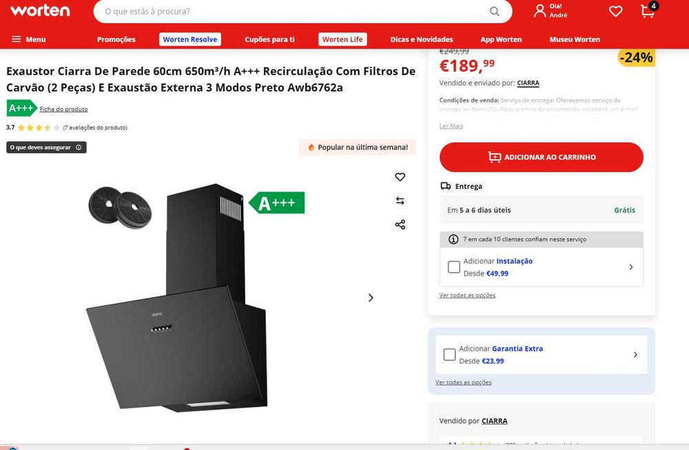 Exautor cozinha - Novo c/garantia