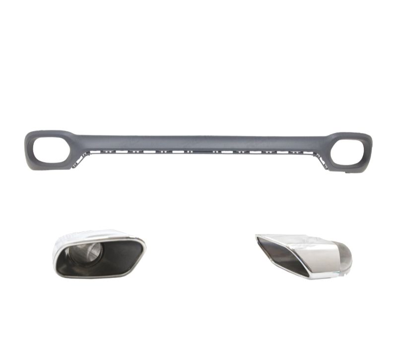 DIFUSOR BMW X6 F16 14-19 LOOK M + PONTEIRAS DE ESCAPE CROMADAS