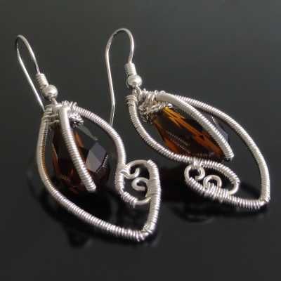 Wyprzedaż Kolczyki wire wrapping ko143