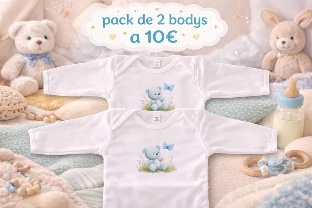Pack de 2 bodys a 10€