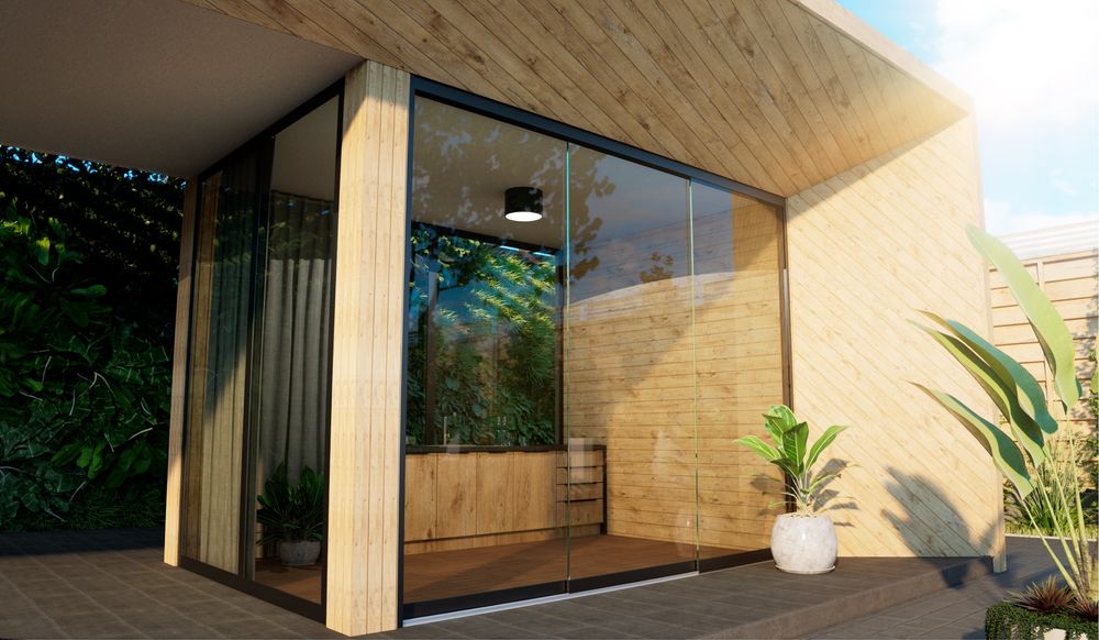 Szklana ściana przesuwna 3 szyby hartowane ESG 10mm na taras OD RĘKI!