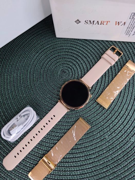 Złoty Smartwatch Damski LIGE 8gen Połączenia Bluetooth 2 paski NOWY