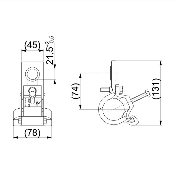 Подвесной зажим ENSTO SO130 для кабельных линий, СИП
2-4x(16-120) мм²