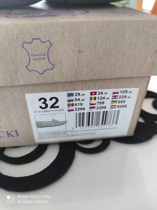 Mokasyny Lasocki nowe roz. 32 skóra naturalna