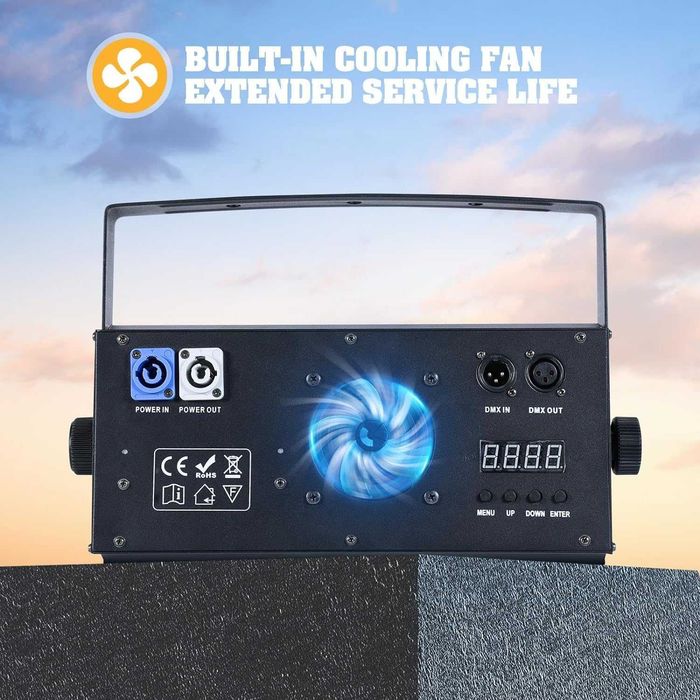 200W COB LED Stage Par Lights 2 w 1, chłodne i ciepłe UKING zq01496