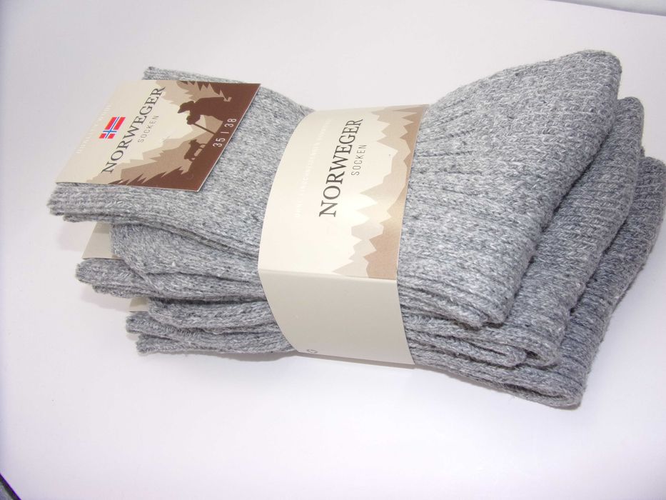3x Ciepłe skarpety wełniane Norweger, rozmiar 35/38 jasne. Art 20110.