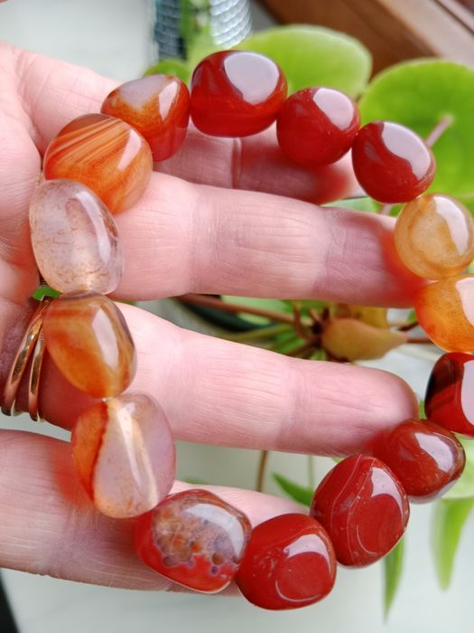 Bransoletka z karneolu kamieni naturalnych agat karneol karneolami