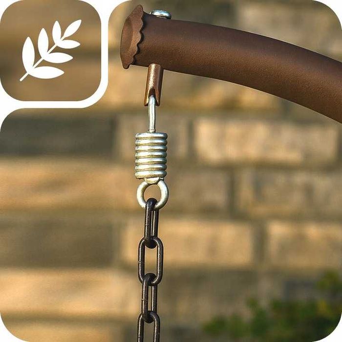 Fotel wiszący kokon ogrodowy kosz bujany huśtawka ze stelażem brązowy