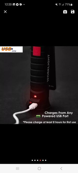 Светодиодный USB фонарик ZK-20 складной