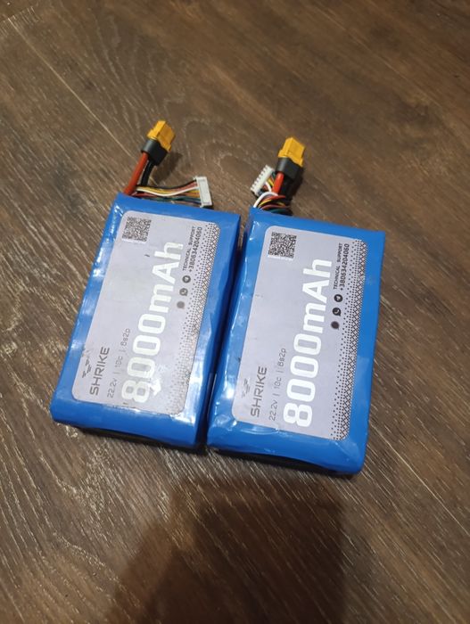 Количество 2 штуки батарея для фпв дрона Shrike 6S2P 22.2V 8000mAh 10C (Б/У)