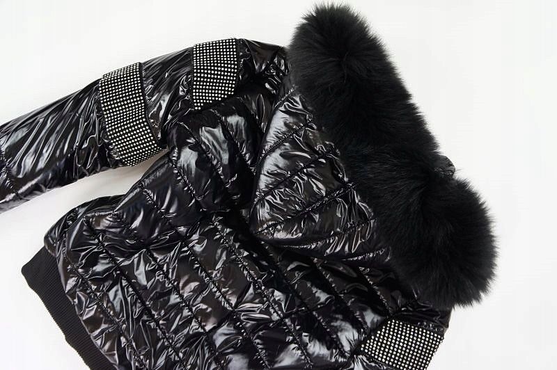 Kurtka zimowa lakierowana elisabetta zanardi puch lis  40 L