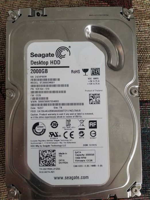 Жорсткий диск Seagate Barracuda 2TB  HDD (ST2000DM001)