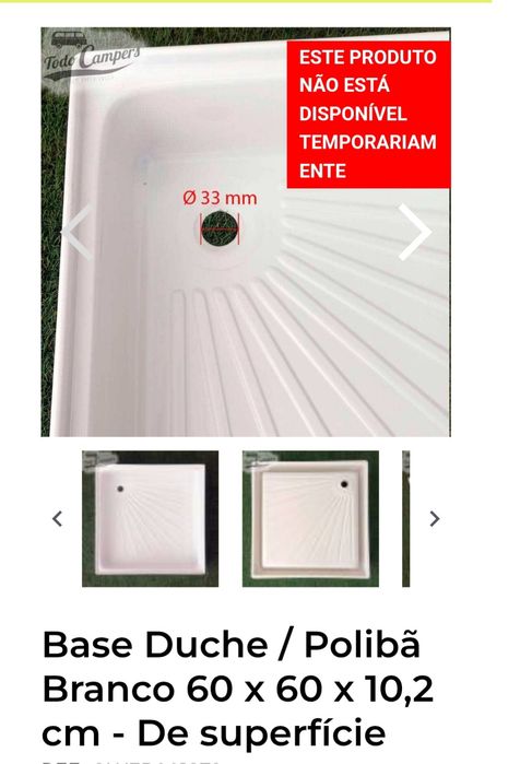 Base Duche/Polibã Branco 60x60x10,2cm de superfície