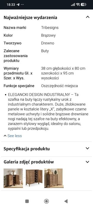 Pojemna szafka na buty, elegancka
