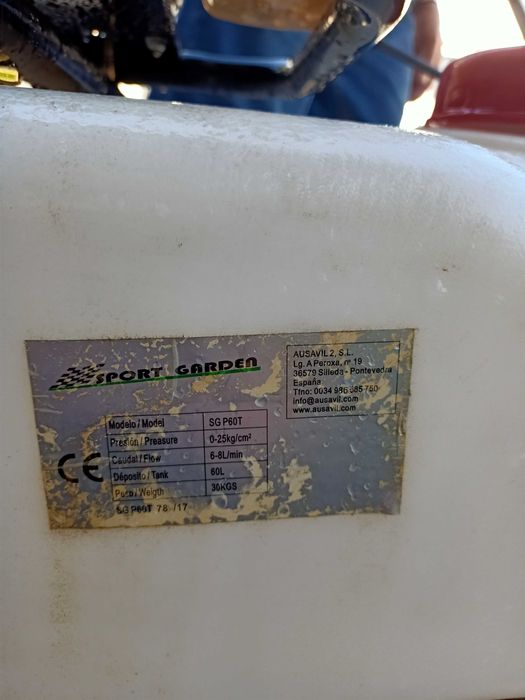 Sulfurizadora com depósito de 60 litros