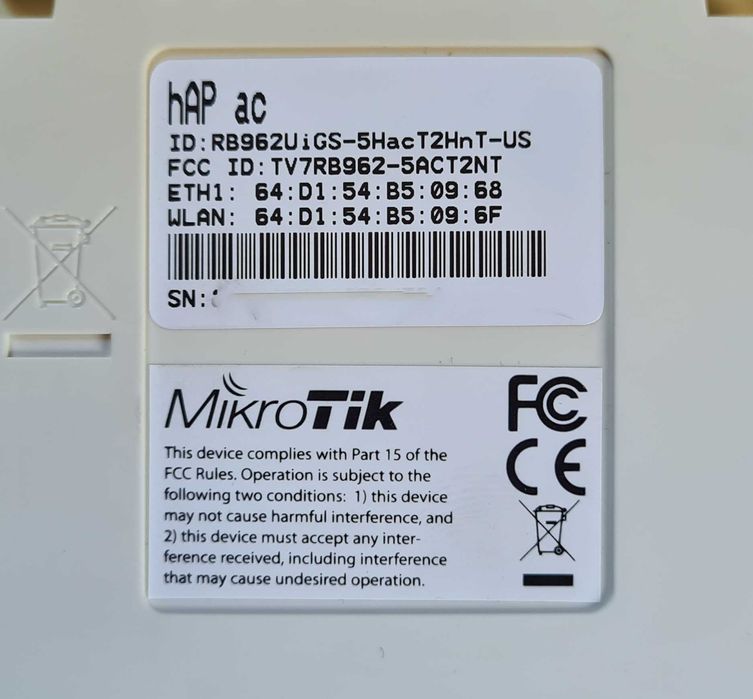 WI-FI маршрутизатор роутер USB MikroTik hAP ac RB962UiGS-5HacT2HnT-US