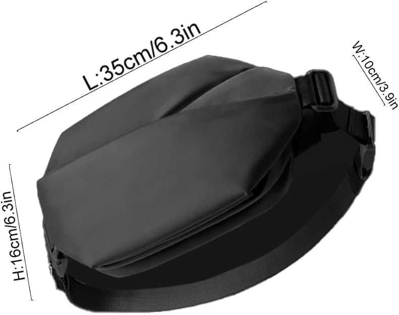 Torba męska sling bag na ramię nylon wodoodporna saszetka niebieska 3l