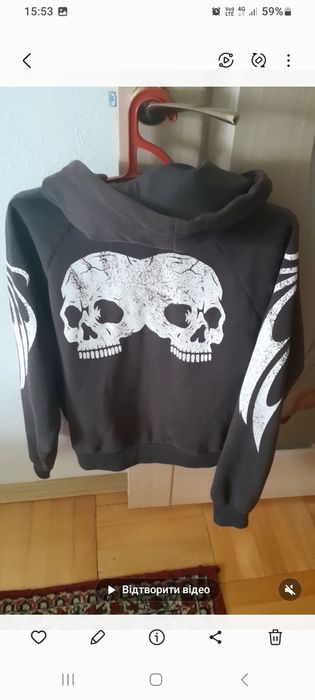 Худі на замку ,принт черепи
