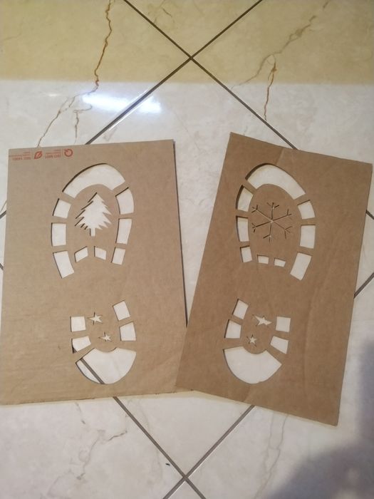 Трафарет, сліди Миколая, Санта Клауса, Діда Мороза, след, під ялинку