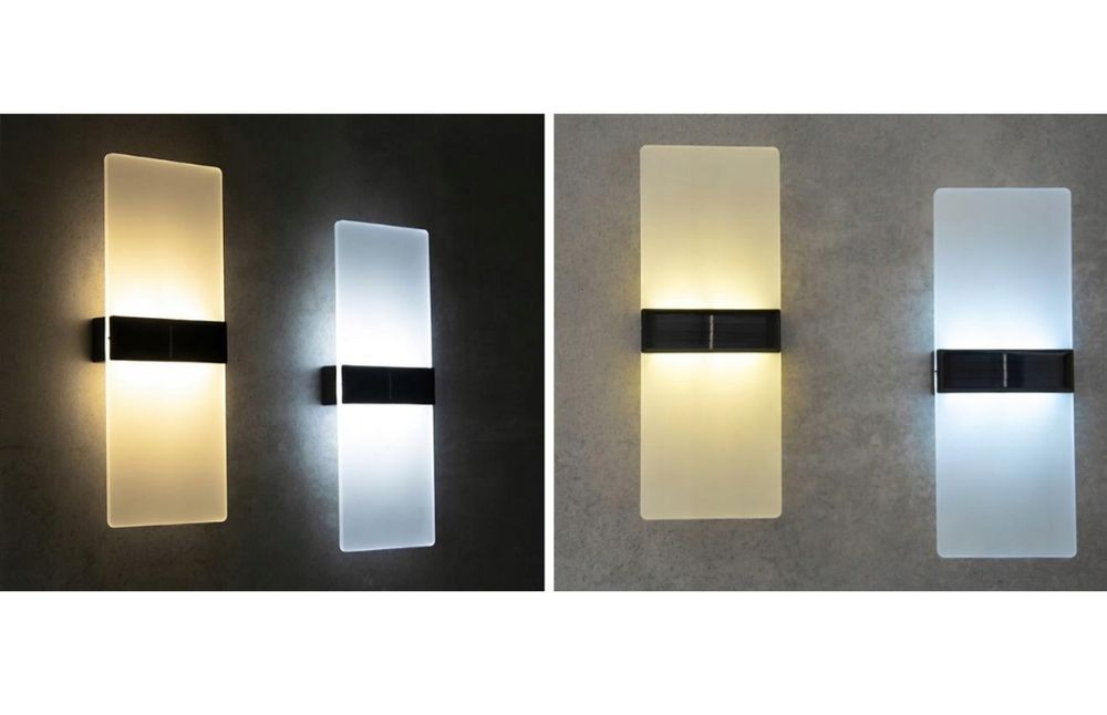 6x Kinkiet Lampka Solarna Ogrodowa Tarasowa AKRYL LED Góra Dół