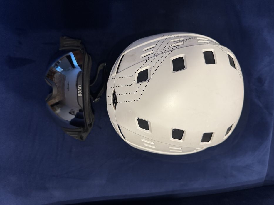Kask narciarski smith + okulary uvex