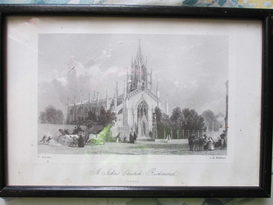 Staloryt Stary Czarn-Biały - St John’s Church Richmond - 1840 - anglia