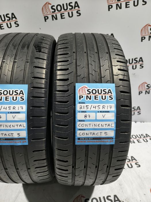 2 pneus semi novos 215-45R17 Continental - Oferta dos Portes
