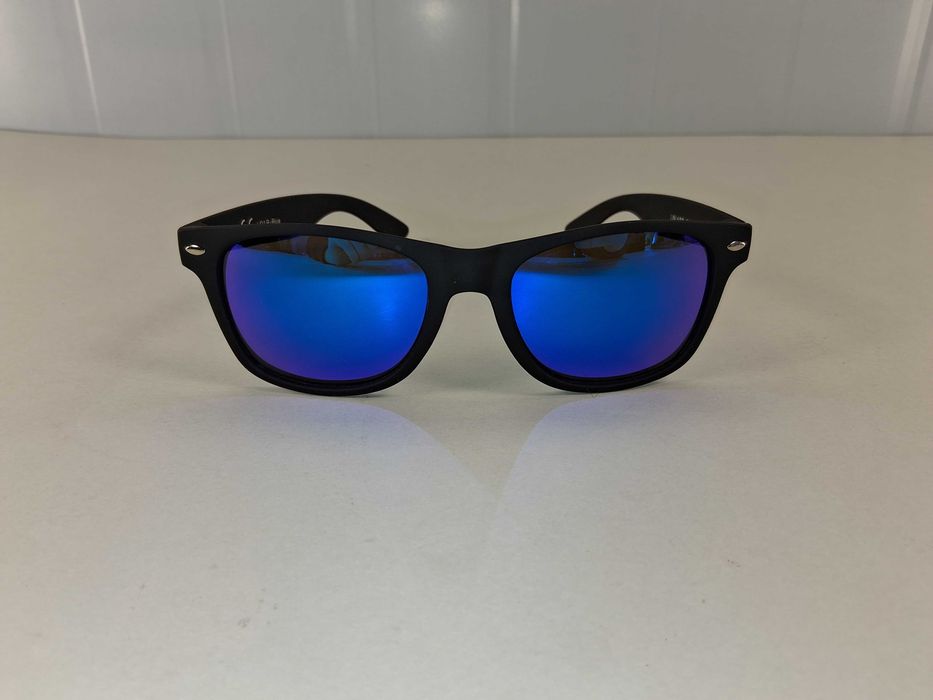 N065 Okulary Przeciwsłoneczne Lustrzanki Polaryzacja Wayfarer Czarne