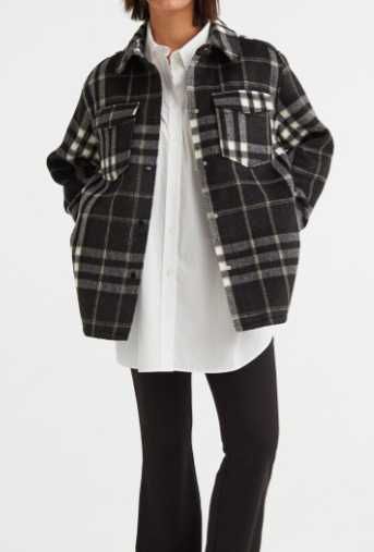 Ciepła kurtka koszula w kratkę H&M r.S