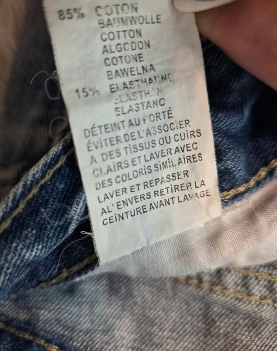 Krótkie Jeansowe spodenki skull koronka przetarcia S
