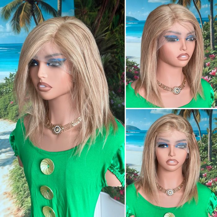 Натуральный парик имитация кожи славянка детские светло русые волосы