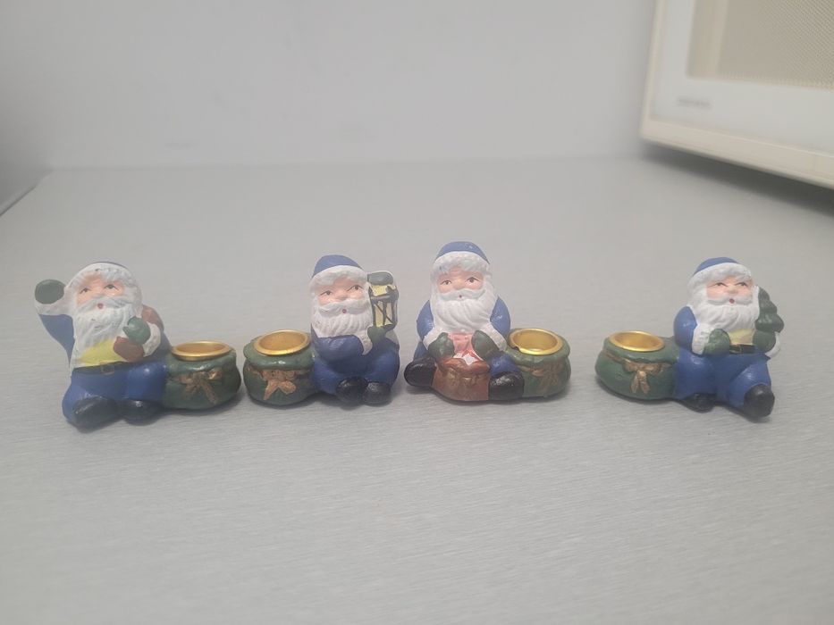 Świąteczne świeczniki mikołaje