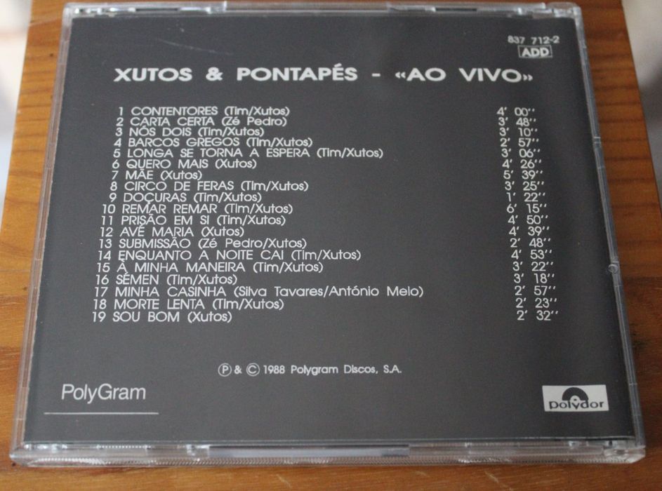 CD "Xutos ao Vivo" - Xutos & Pontapés