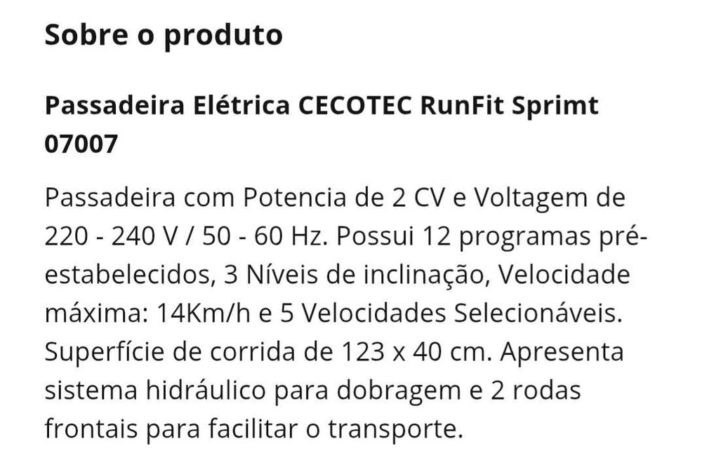 Passadeira Eletrica RunFit