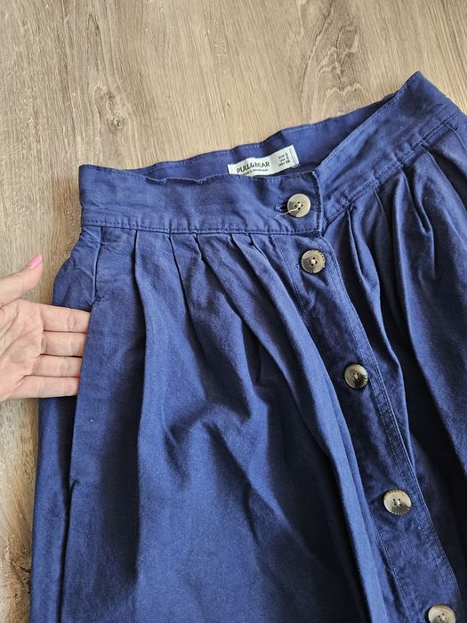 Spodnica midi Pull&Bear granatowa xs S
