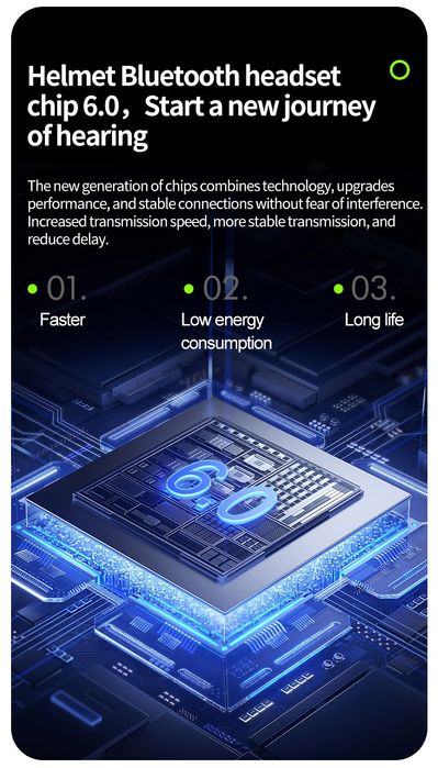 X3 Pro Bluetooth 6.0 Capacete de mota fone de ouvido intercomunicador