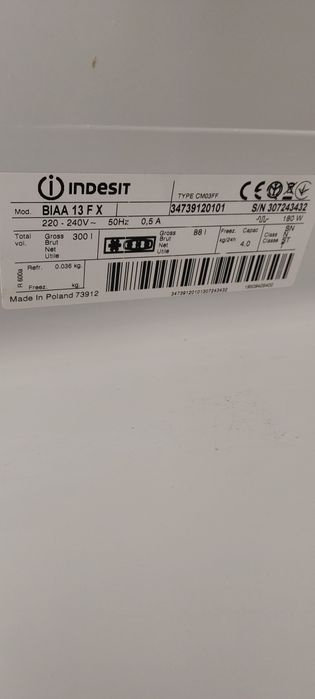 Szklana półka lodówki INDESIT Bia 13 fxnc 1114y