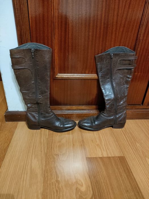 Bota à cavaleiro em pele