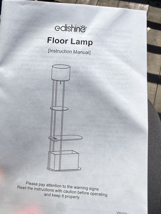Lampa podłogowa EDISHINE z półkami i USB 165 cm czarna