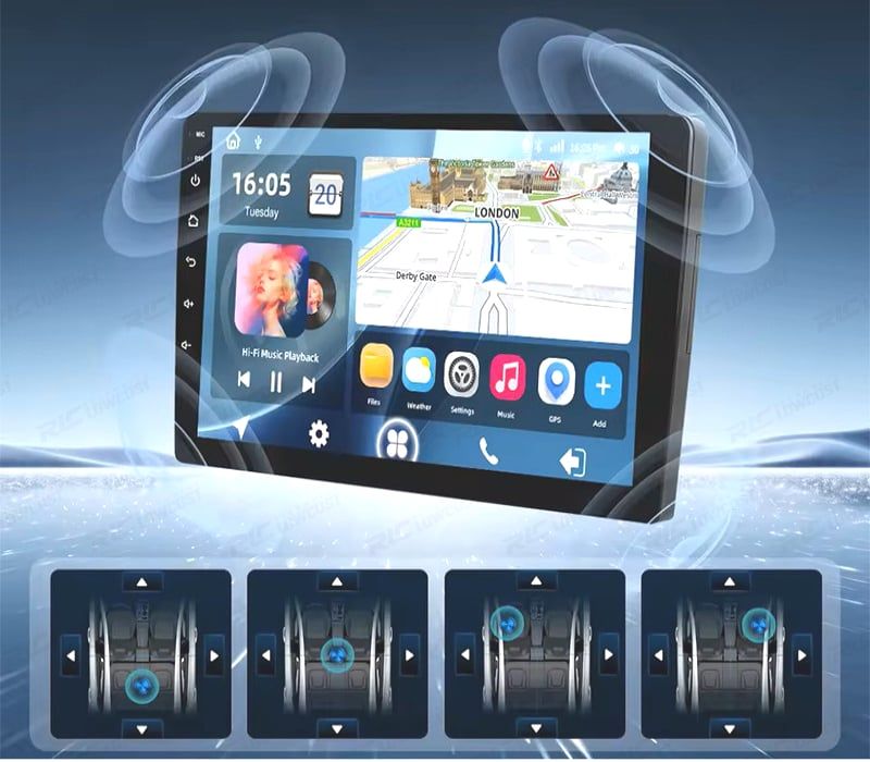 RÁDIO GPS 9'' ANDROID 13 FORD FOCUS 12-18 COM BOTÕES 2 DIN 4GB+64GB