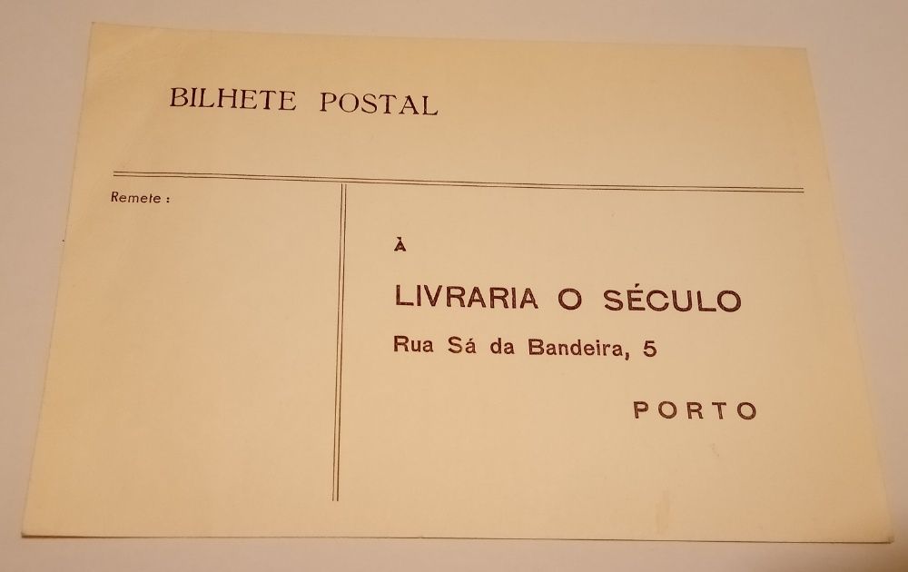 Antigo Bilhete Postal À Livraria O Século