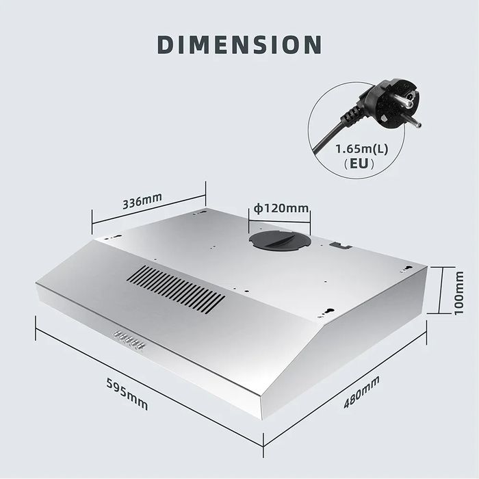 Nowy okap 60 cm do zabudowy.