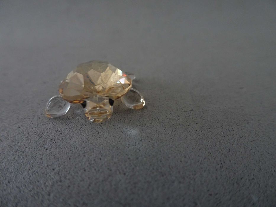 Swarovski Tortoise Baby Figurine, Crystal Golden Teak Turtle Tartaruga