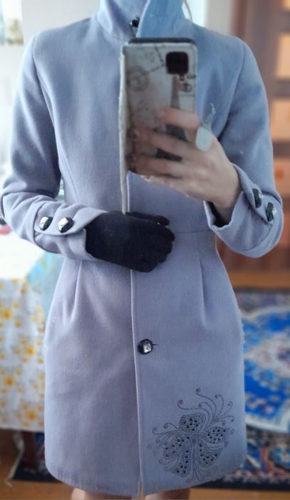 Пальто сіре 42 демісезоне