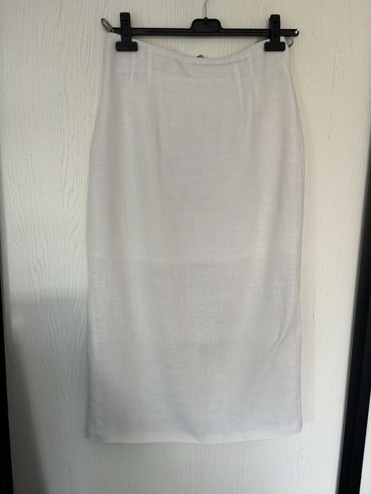 Biala lniana spodnica c&a